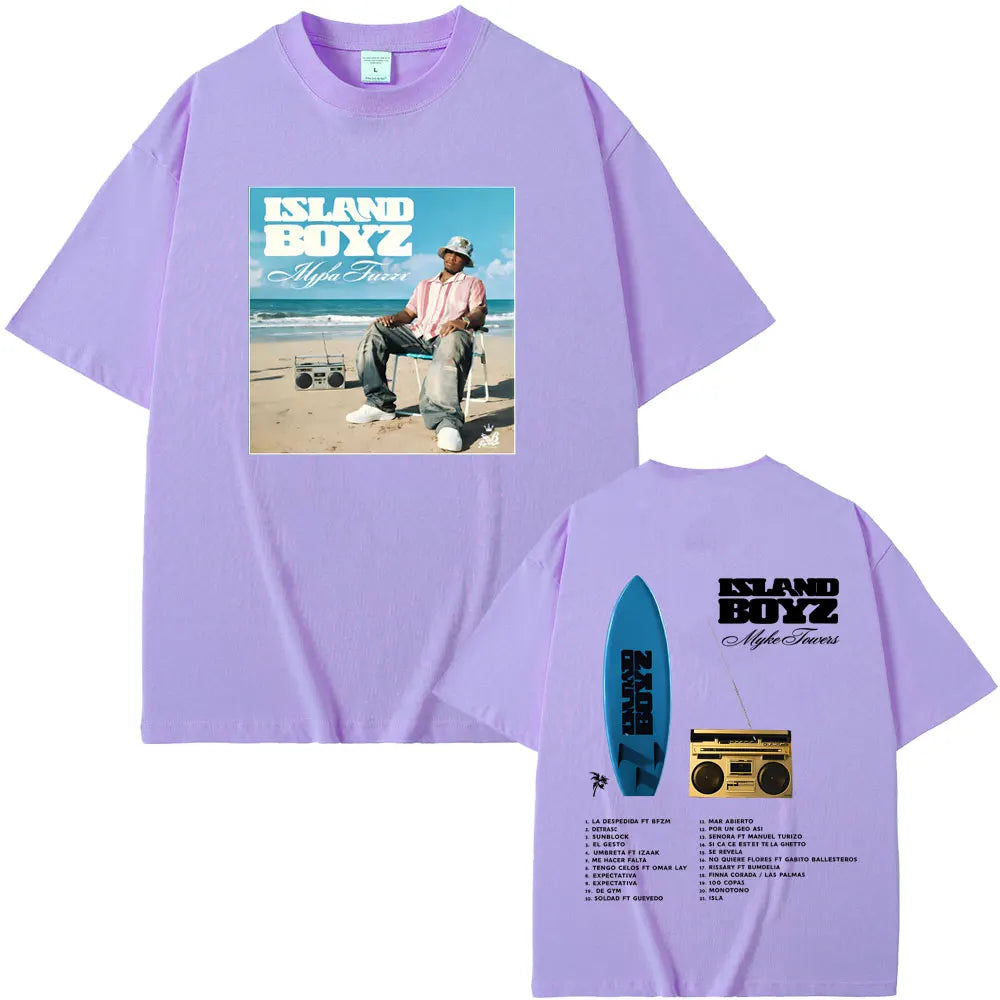 Myke Towers Island Boyz Surfboard T-Shirt - Purple