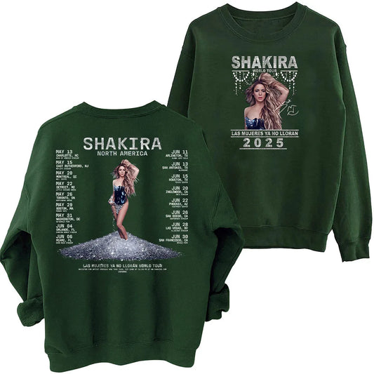 Shakira Sweatshirt – “Las Mujeres Ya No Lloran” World Tour 2025 Army Green