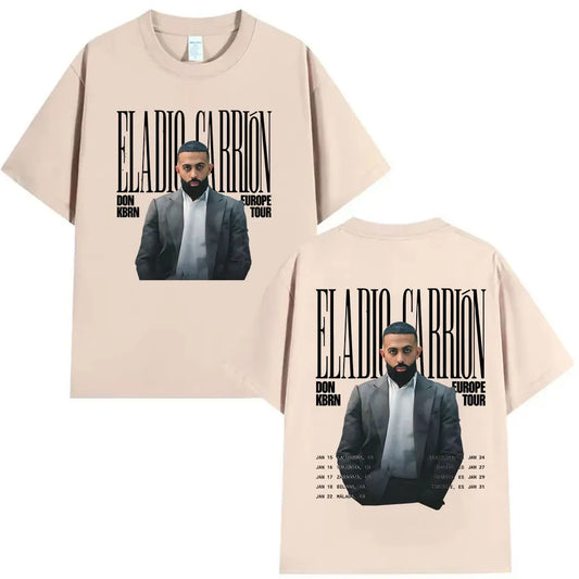 Rapper ELADIO CARRIÓN DON KBRN WORLD TOUR 2025 T-Shirt – Beige