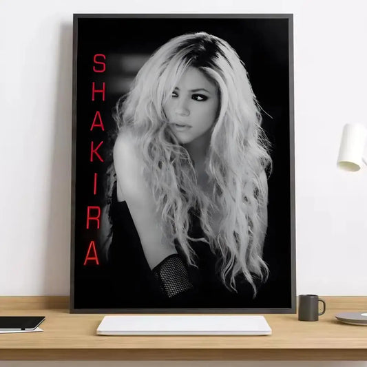 Shakira Black & White Poster