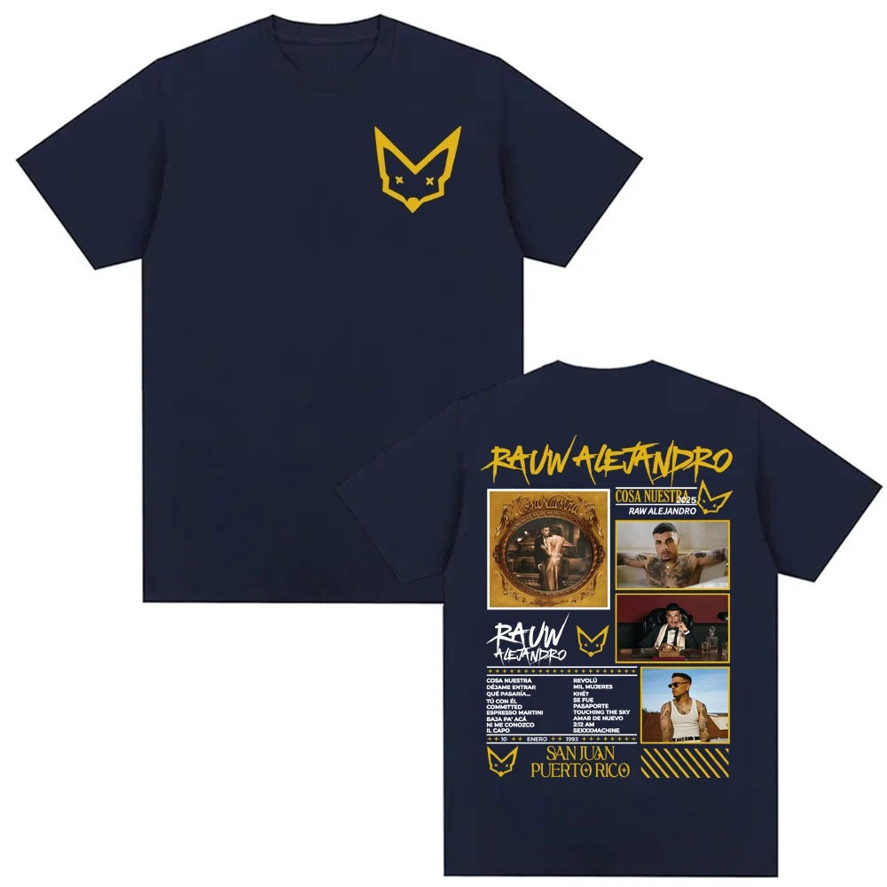 Rauw Alejandro Cosa Nuestra 2025 Tour T-Shirt – Navy Blue