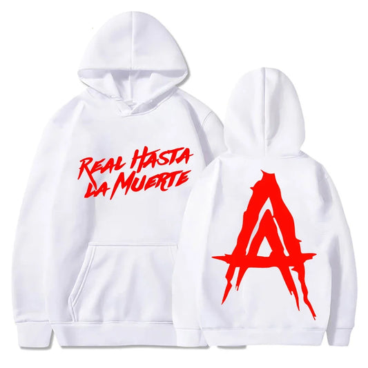 Anuel AA Album Real Hasta La Muerte Hoodie White