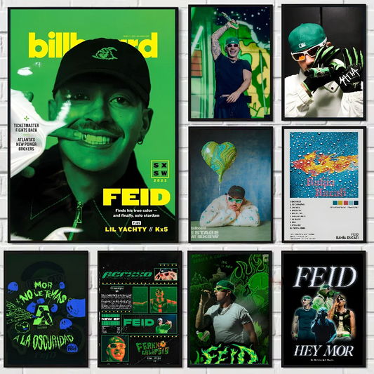 Feid Baseball Style Poster