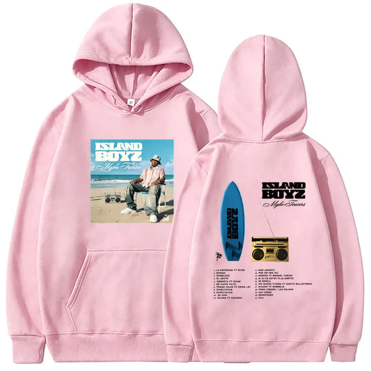 Myke Towers Island Boyz Surfboard Hoodie - Pink