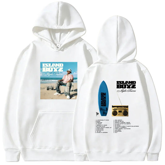 Myke Towers Island Boyz Surfboard Hoodie - White