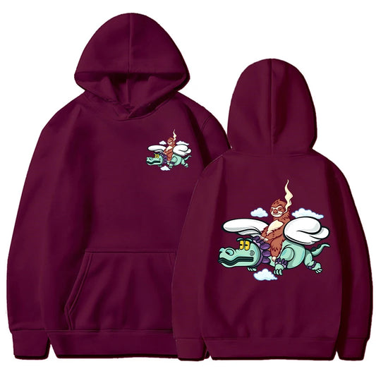 Natanael Cano “Flying Croc” Hoodie – Burgundy