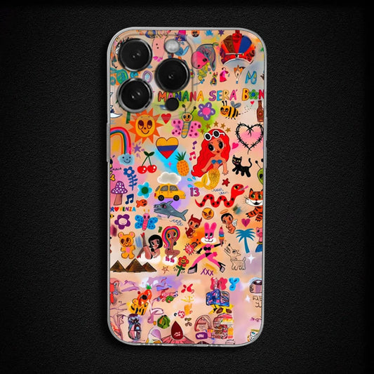 Karol G iPhone Case – Mañana Será Bonito Sticker Collage