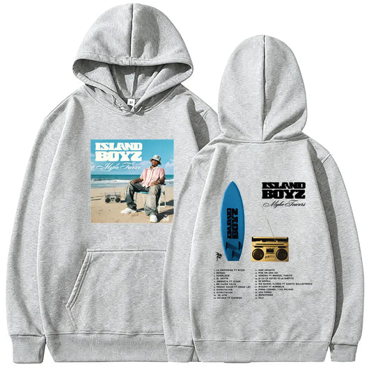 Myke Towers Island Boyz Surfboard Hoodie - Gray