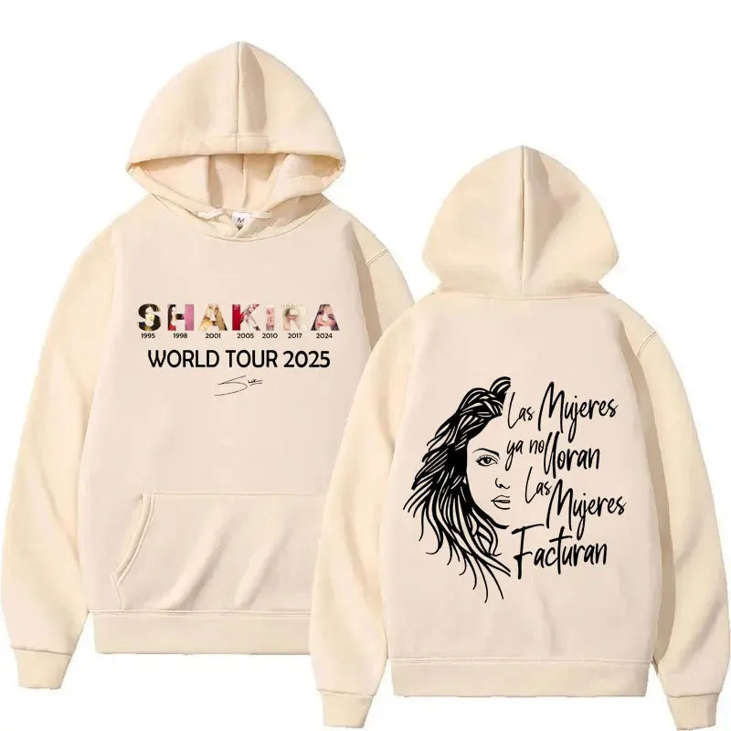 Shakira Las Mujeres Ya No Lloran World Tour 2025 Hoodie – Beige
