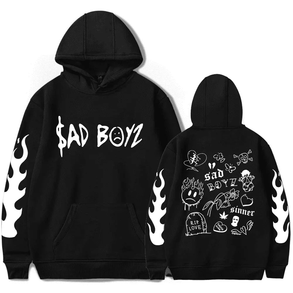 Junior H Sad Boyz Streetwear Hoodie - Black