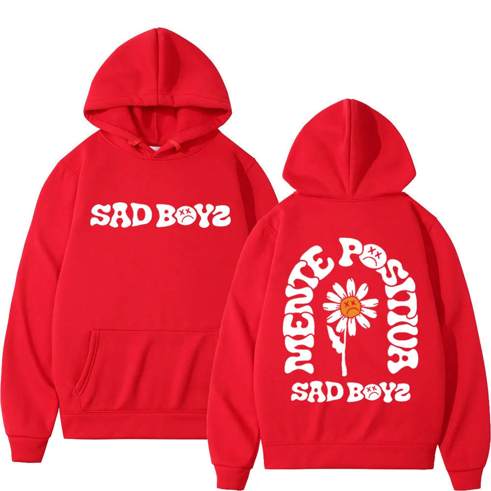 Junior H Sad Boyz “Mente Positiva” Hoodie – Red