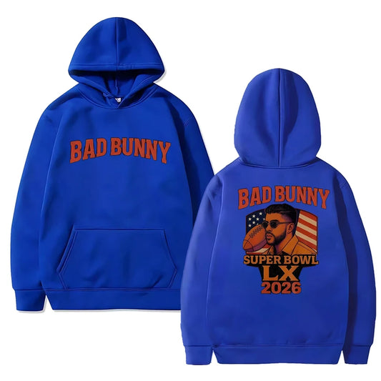 Bad Bunny Super Bowl LX 2026 Hoodie – Blue