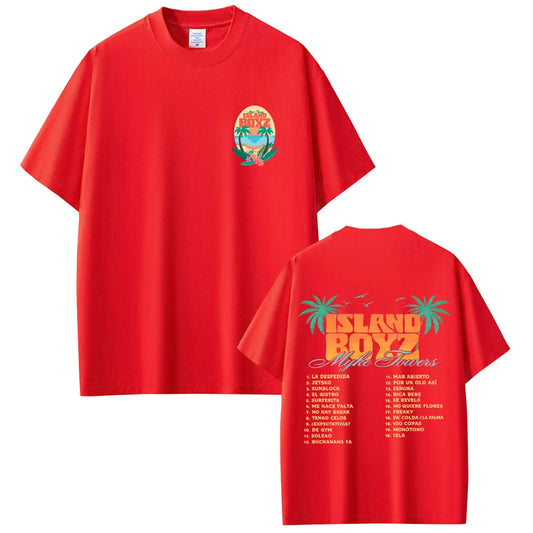 Myke Towers Island Boyz Album T-Shirt - Red