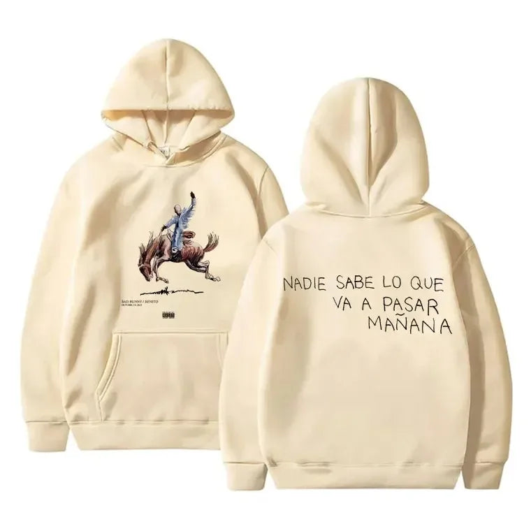 Bad Bunny Hoodie – Nadie Sabe Lo Que Va A Pasar Mañana (Beige)
