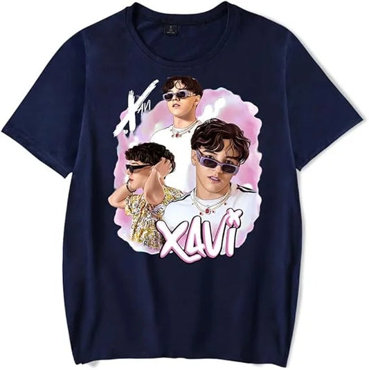 Xavi Retro Portrait T-Shirt – Navy Blue