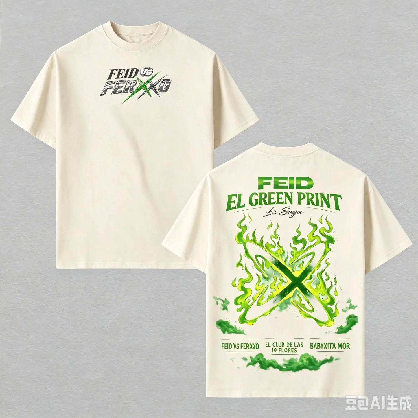 Feid EL GREEN PRINT: La Saga FEID VS FERXXO T-Shirt