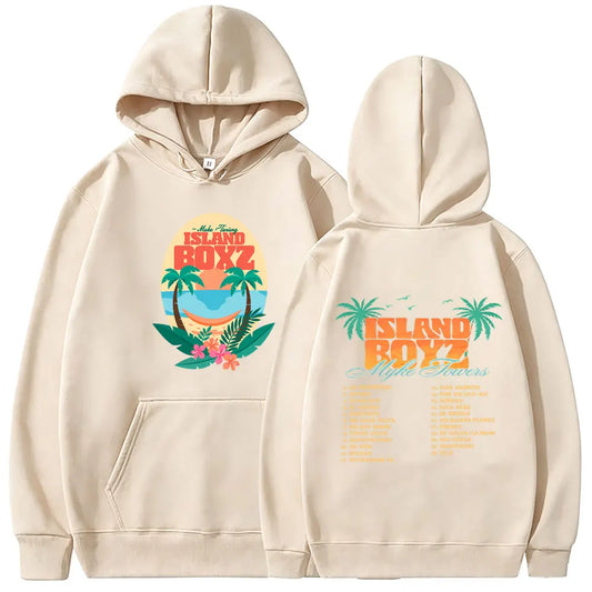 Myke Towers Island Boyz Tropical Hoodie - Beige