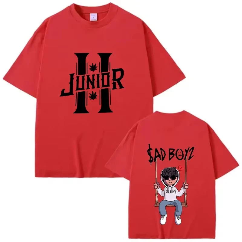 Junior H “Sad Boyz” T-Shirt – Red & Black