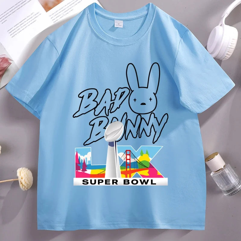 Bad Bunny Super Bowl LX T-Shirt – Sky Blue