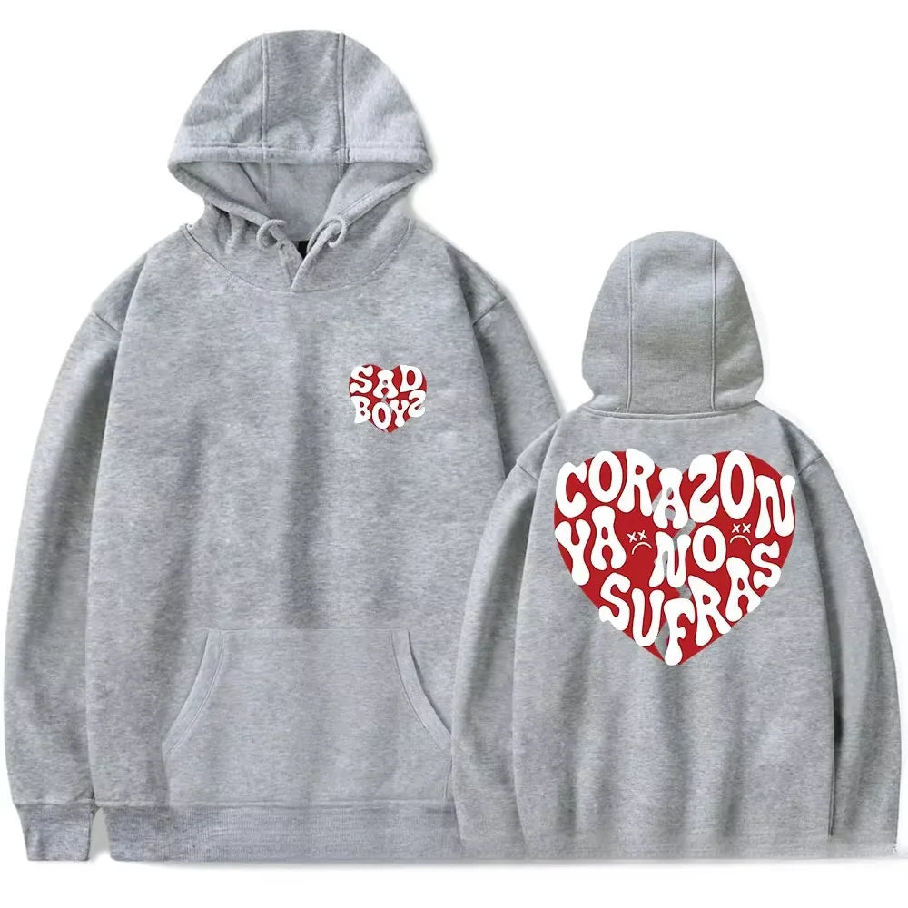 Junior H x Sad Boyz “Corazón Ya No Sufras” Hoodie – White