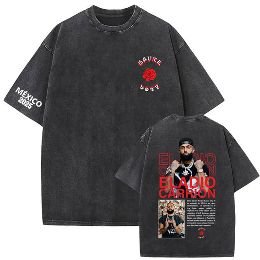 Eladio Carrión Sauce Boyz México 2025 Rose T-Shirt – Black