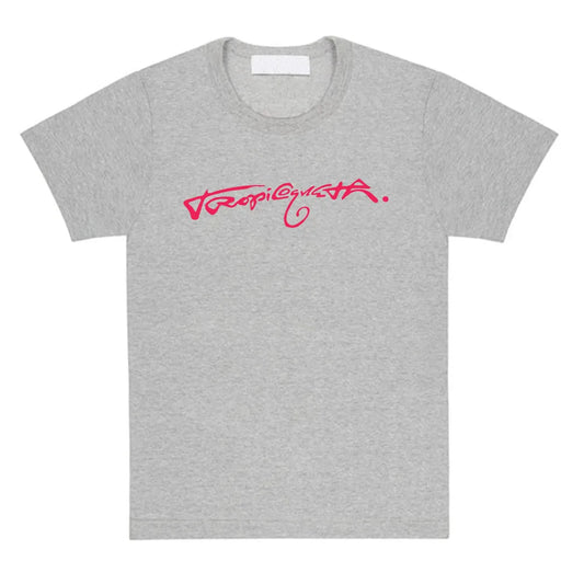 Karol G "Tropicoqueta" Fitted T-Shirt – Heather Gray & Hot Pink