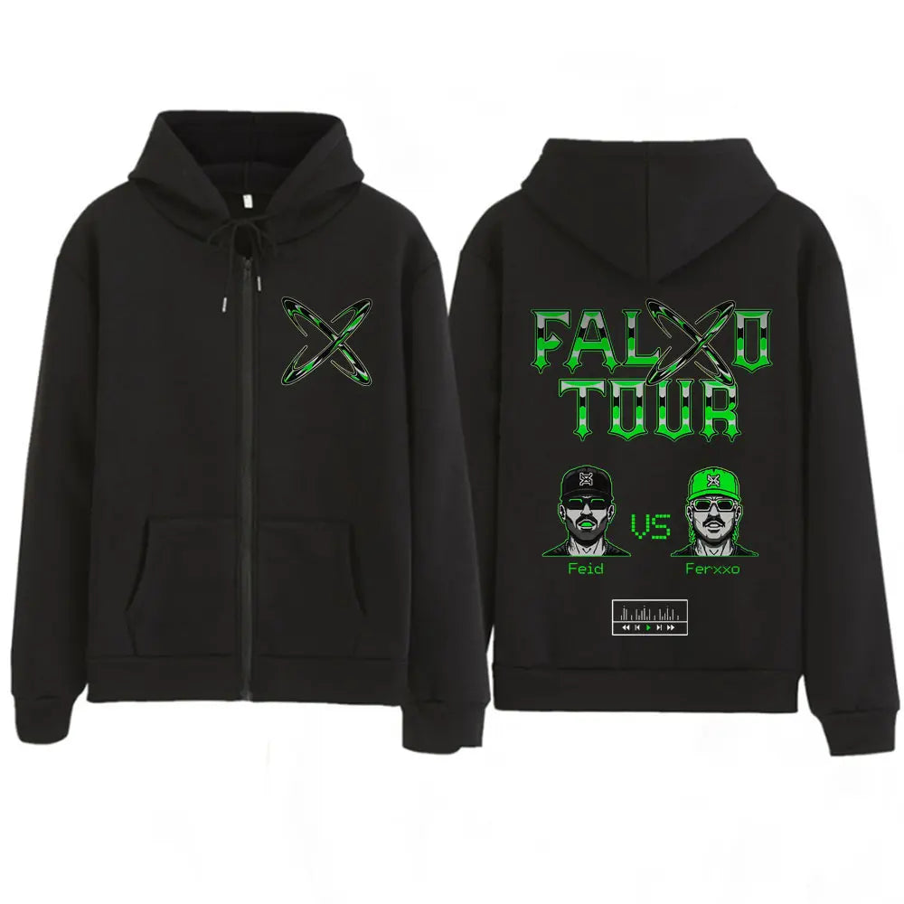 Feid EL GREEN PRINT: La Saga PALXO TOUR Zip-Up Hoodie