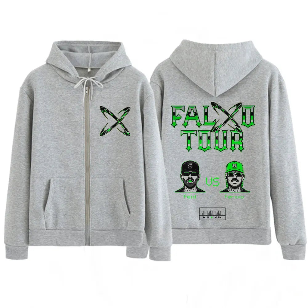 Feid EL GREEN PRINT: La Saga PALXO TOUR Zip-Up Hoodie