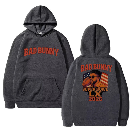 Bad Bunny Super Bowl LX 2026 Hoodie – Dark Grey