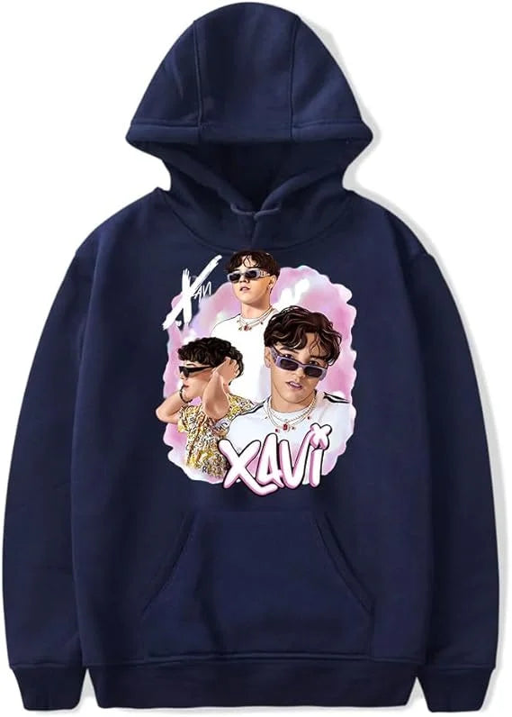 Xavi Iconic Portrait Hoodie – Navy Blue