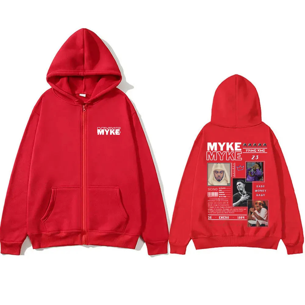 Myke Towers “La Pantera Negra” Zipper Hoodie – Red