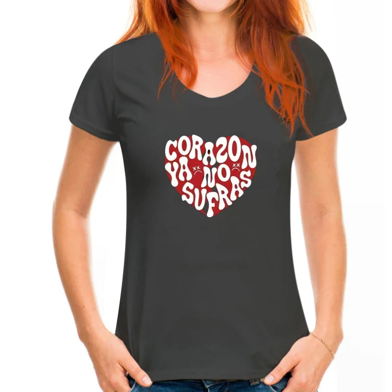 Junior H Corazón Ya No Sufras T-Shirt – Black