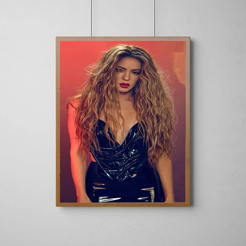 Shakira Poster – Glamorous Red and Black