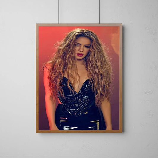 Shakira Poster – Glamorous Red and Black