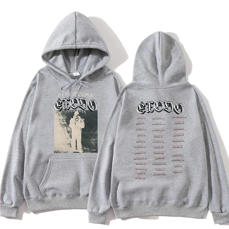 Peso Pluma Éxodo Tour Merch Hoodie - Gray