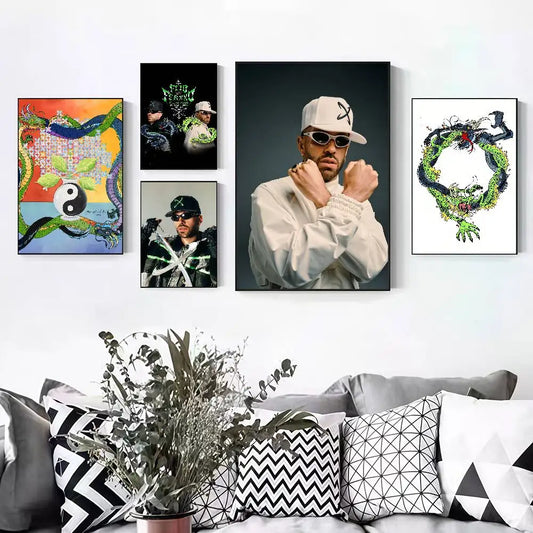 Feid EL GREEN PRINT: La Saga Yin Yang Dragon Poster
