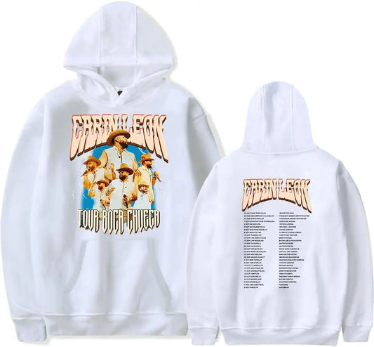 Carín León Boca Chueca 2024 Tour Hoodie – White