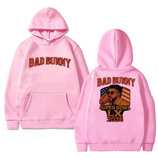 Bad Bunny Super Bowl LX 2026 Hoodie – Pink