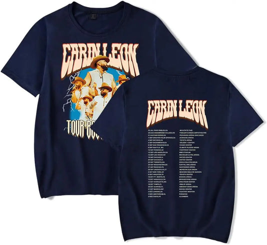 Carín León Boca Chueca Tour T-Shirt – Navy Blue