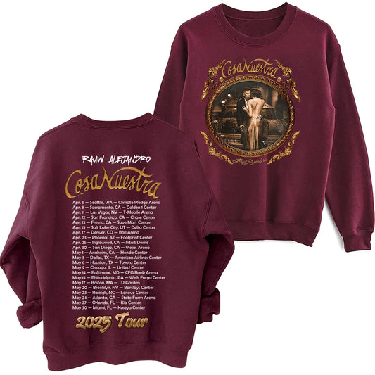 Rauw Alejandro Sweatshirt – Cosa Nuestra Dark Red