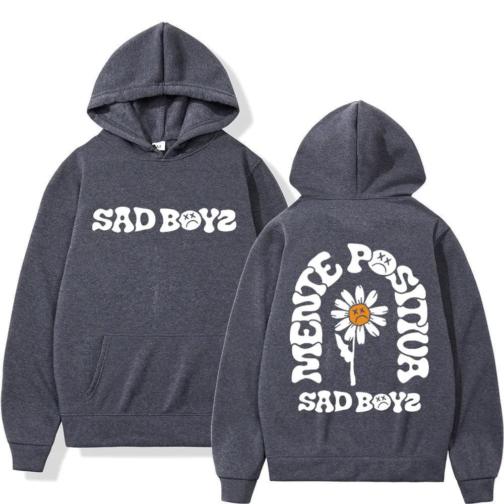 Junior H Sad Boyz “Mente Positiva” Hoodie – Dark Grey
