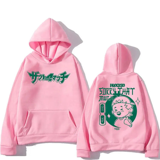 Feid “Sorry 4 What” Manga Hoodie – Pink