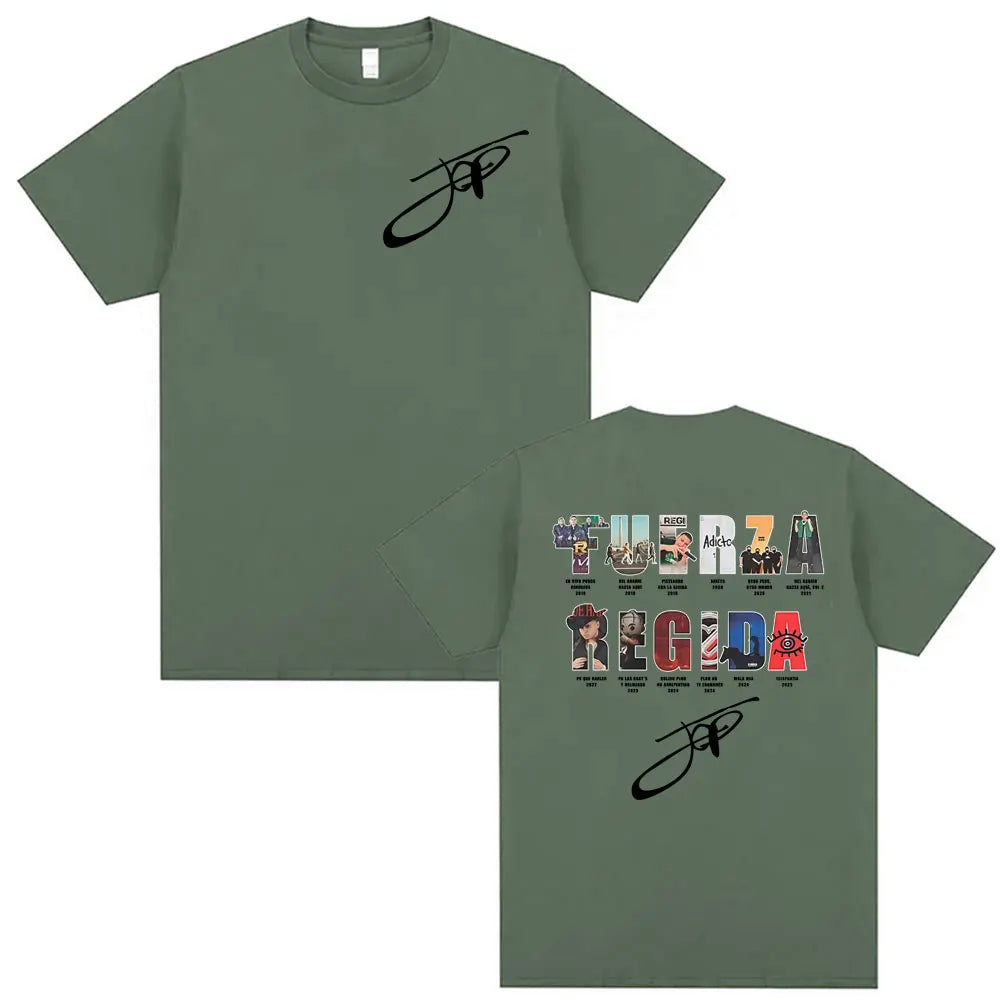 Rapper Fuerza Regida Album Tour T-Shirt (Army Green)