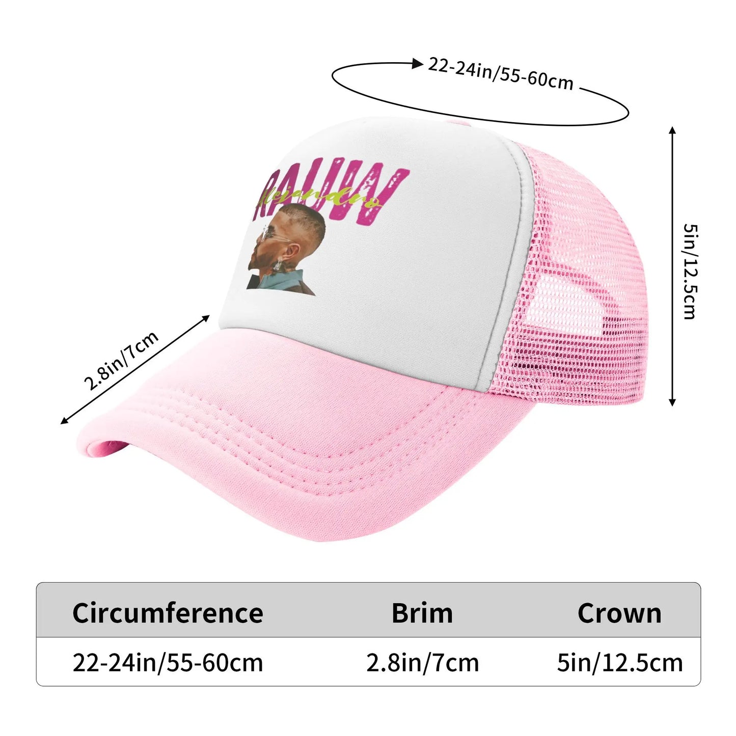 Rauw Alejandro Mesh Trucker Cap (Pink)