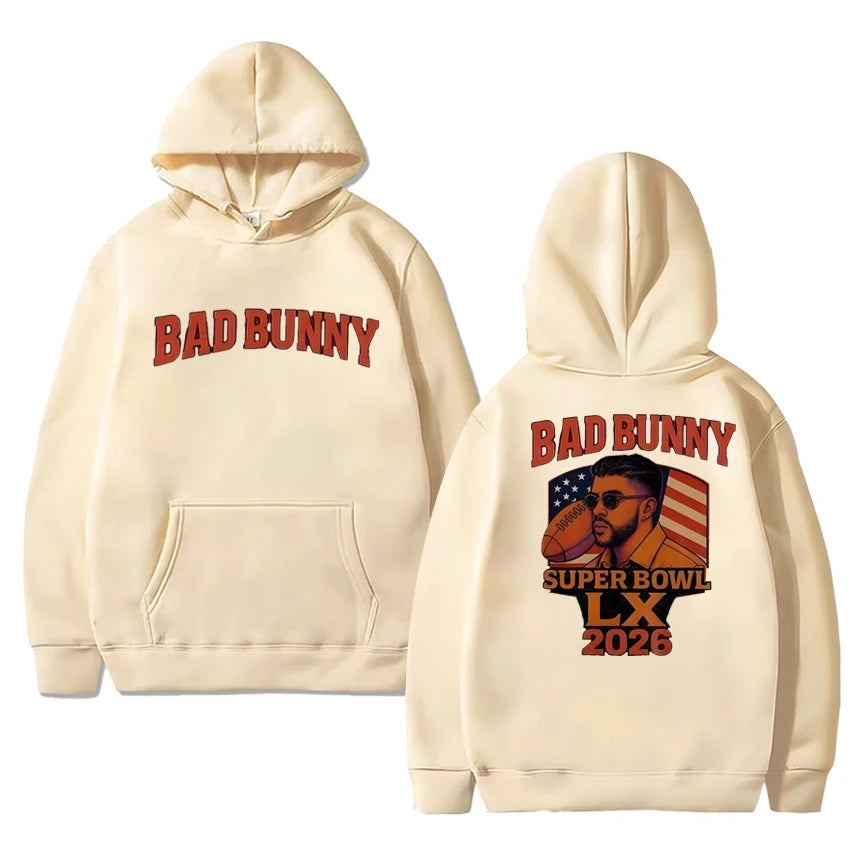 Bad Bunny Super Bowl LX 2026 Hoodie – Beige