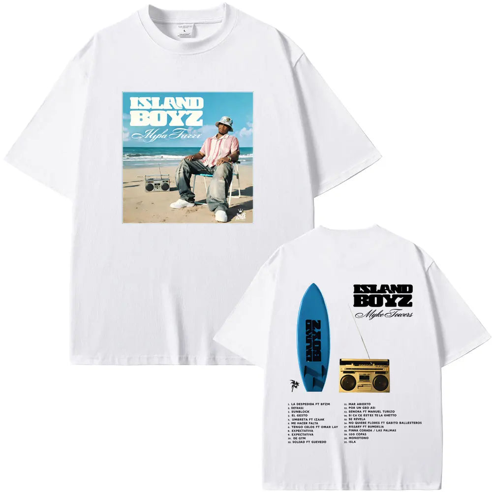 Myke Towers Island Boyz Surfboard T-Shirt - White