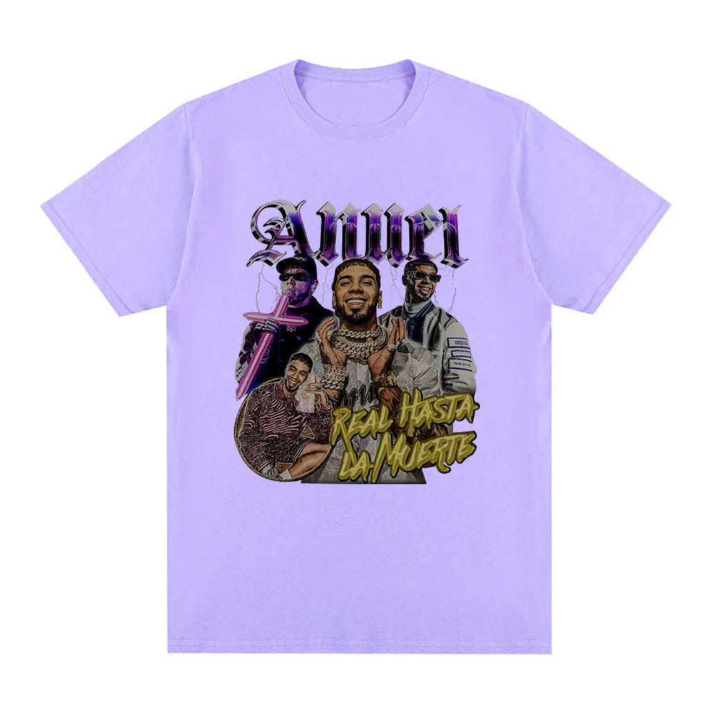 Anuel AA Real Hasta La Muerte Graphic T Shirt - green