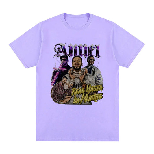 Anuel AA Real Hasta La Muerte Graphic T Shirt - purple