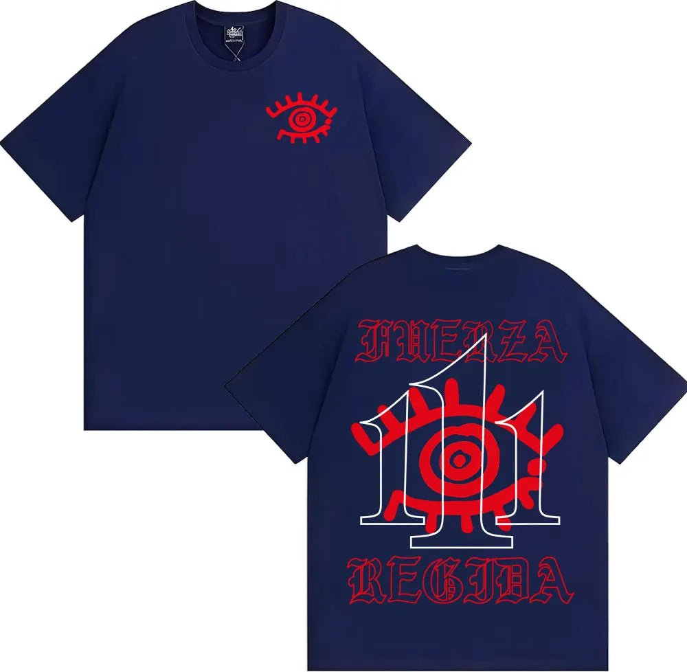 Fuerza Regida 111XPANTIA Album T-Shirt – Navy Blue