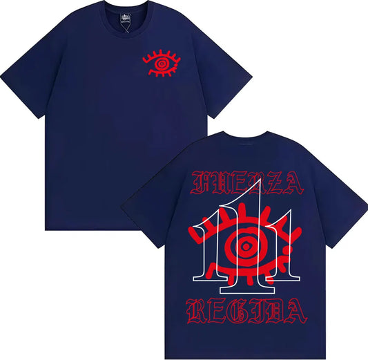 Fuerza Regida 111XPANTIA Album T-Shirt – Navy Blue